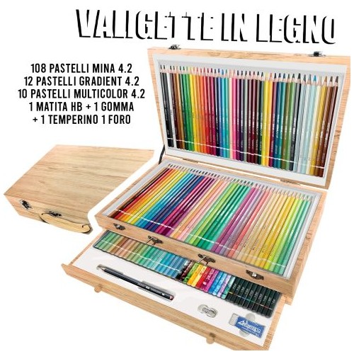Valigetta in Legno Tinta Unita Art 130 Pastelli...