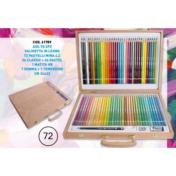 Valigetta in Legno Tinta Unita Art 72 Pastelli