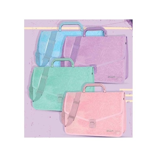 Valigetta Soft Tinta Unita Vintage carta di riso con tracolla staccabile 27x38x8cm