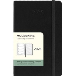 Agenda Classic 2026 Pocket Settimanale, copertina rigida, 12 mesi, Nero, 9x14 cm Moleskine