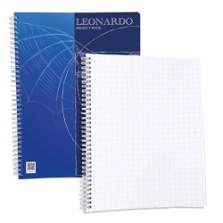Blocco Leonardo Project Book con spirale e fogli con quadretto grande da 1cm
