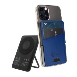POWER WALLET PORTACARTE + POWERBANK MAGNETICO WIRELESS 5000MAH INTER
