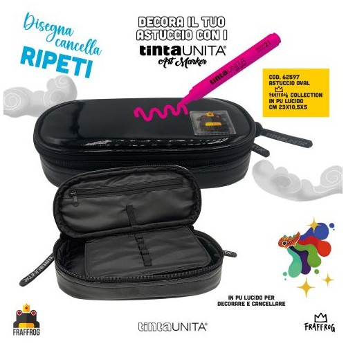 Astuccio Oval Tinta Unita Fraffrog in Pu