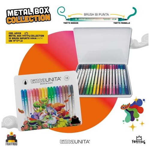 Brush Bi Punta Tinta Unita Fraffrog confezione...