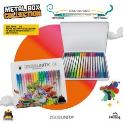 Brush Bi Punta Tinta Unita Fraffrog confezione di latta da 18 pezzi