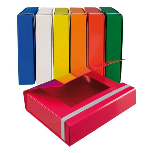 Cartella con elastico dorso 7 cm colori assortiti