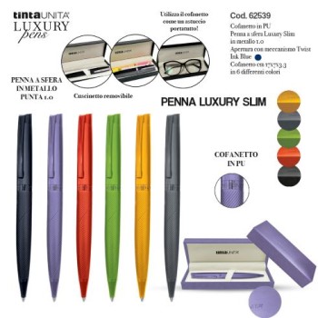 Cofanetto con penna a sfera Tinta Unita Luxury Slim