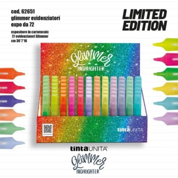 Evidenziatore Arancio fluo glitterato new color Glimmer