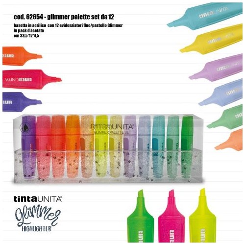 Evidenziatori Glitterati Glimmer Palette Set 12...