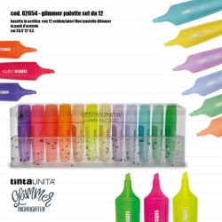 Evidenziatori Glitterati Glimmer Palette Set 12 pezzi