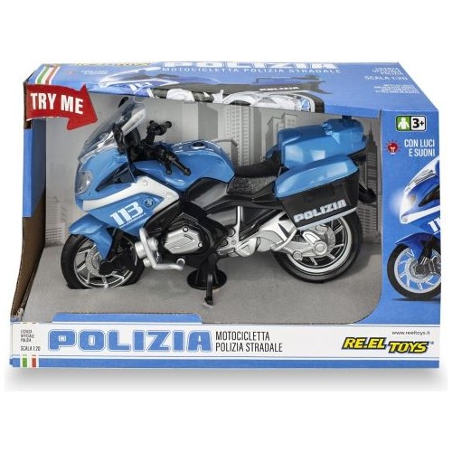 Moto Polizia 19cm con luci e suoni