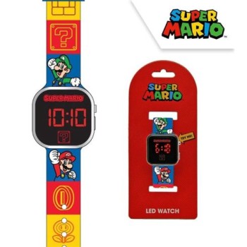 Orologio da polso Led Super Mario cinturino blu