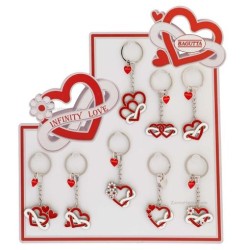Portachiave cuori in metallo Love Infinity colori e modelli assortiti