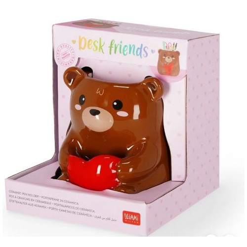 Portapenne in Ceramica - Teddy Bear - Desk...
