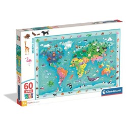 Puzzle Wildlife Map 60 pezzi