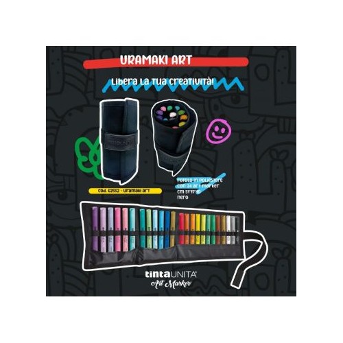 Rotolo nero Uramaki Art con 24 Art Marker