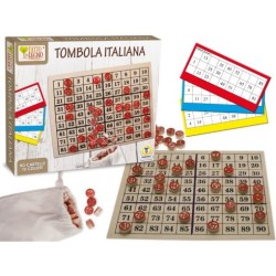 Tombola 90 cartelle senza finestrelle e tabellone in legno