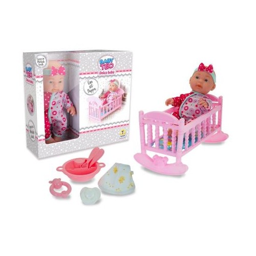 Baby Teo Dolce Bebé 25cm con set culla