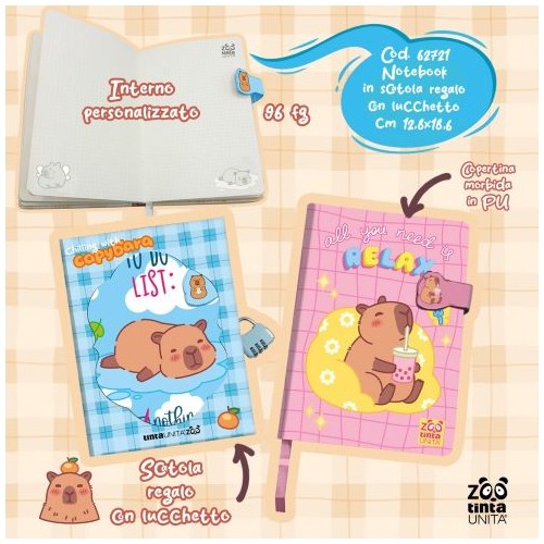 Diario segreto Capibara in gift box Tinta Unita...