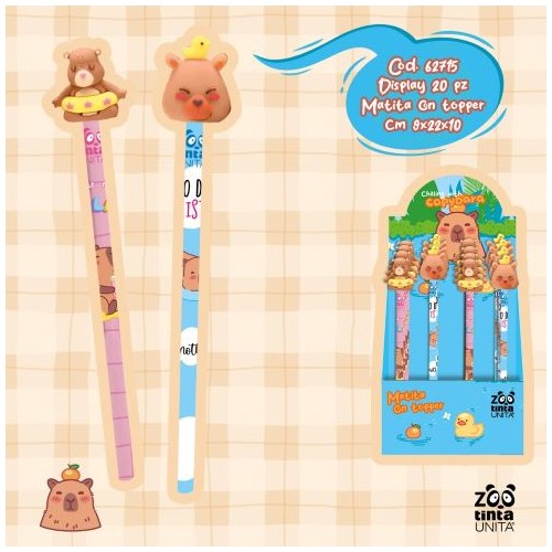 Matita con topper Capibara Tinta Unita Zoo