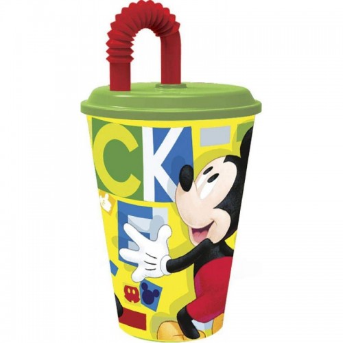 Bicchiere con cannuccia mickey