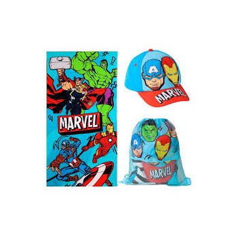 Set Mare con Sacca, Cappello e Telo Avengers