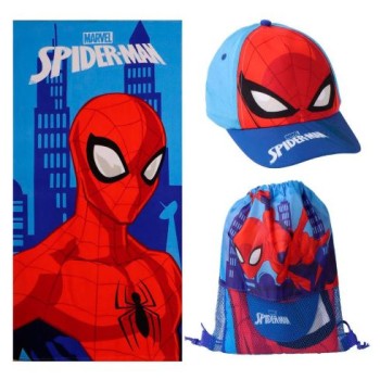Set Mare con Sacca, Cappello e Telo Spiderman