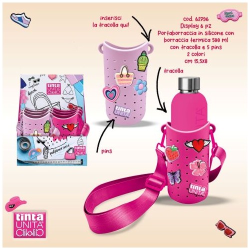 Borraccia termica 550ml Tinta Unita Click&Chick