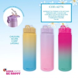 Borraccia termica 750ml Tinta Unita Be Happy