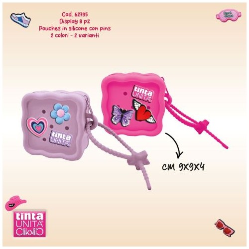 Borsetta Pouch mini quadrata con laccetto e...