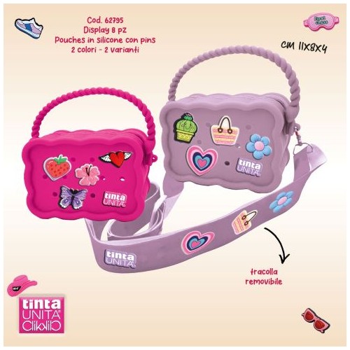 Borsetta Pouch rettangolare con manico,...