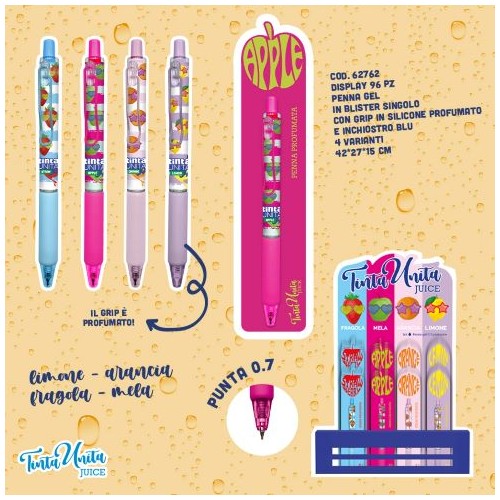 Penna Gel 0,7 con grip in silicone profumato e...