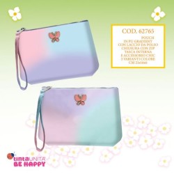 Pouch Pochette Gradient con laccetto Tinta Unita Be Happy