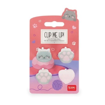Set di 4 Mini Mollette per Capelli Kitty - Clip me up!...