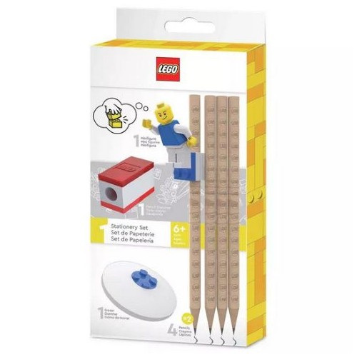 LEGO STATIONERY SET: 4 MATITE + 1 TEMPERINO + 1...