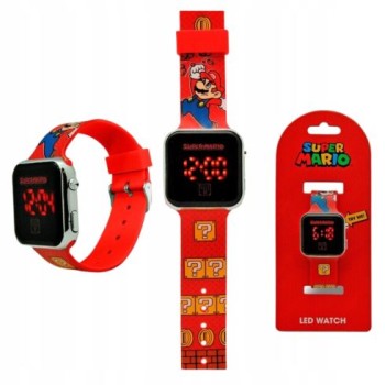 Orologio da polso Led Super Mario cinturino rosso