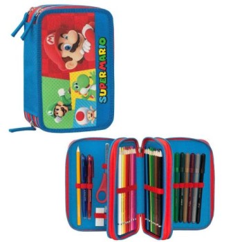 ASTUCCIO PORTACOLORI 3 ZIP SUPERMARIO