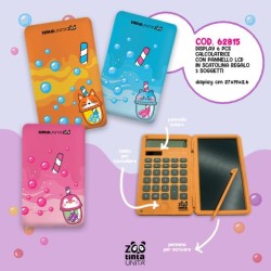 Calcolatrice con lavagna LCD Tinta Unita Zoo Bubble Tea