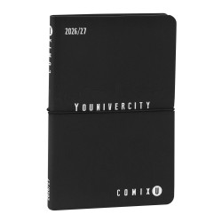 AGENDA ACCADEMICA DIARIO 2026/2027 13 MESI SETTIMANALE MEDIO COMIX U YOUNIVERCITY BLACK WHITE