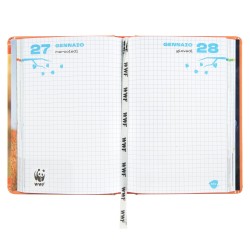 DIARIO DATATO 2026/2027 12 MESI WWF LEOPARDO ILLUSTRATO