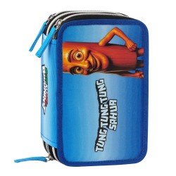 ASTUCCIO PORTACOLORI 3 ZIP BRAINROT TUNG TUNG