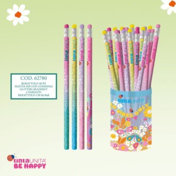 Matita con gommino Tinta Unita Be Happy modelli assortiti