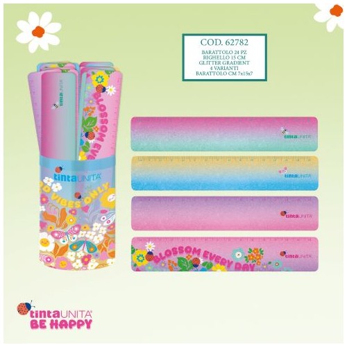 Righello 15 cm in plastica Tinta Unita Be Happy...