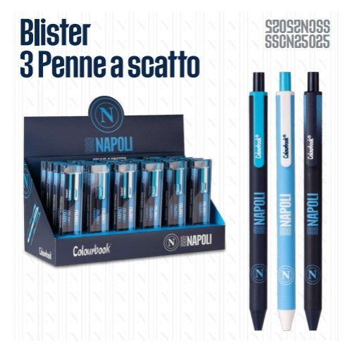 Set da 3 penne a scatto SSC Napoli