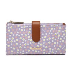 Portafoglio donna rettangolare Naj-Oleari Daisy Margherite Lilla
