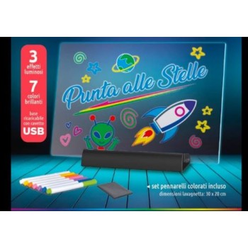 Lavagna luminosa Led multicolore Plexy Light 30x20cm con...