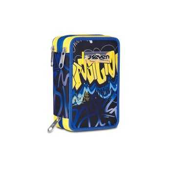ASTUCCIO PORTACOLORI 3 ZIP SEVEN HIDDEN SPOT BOY