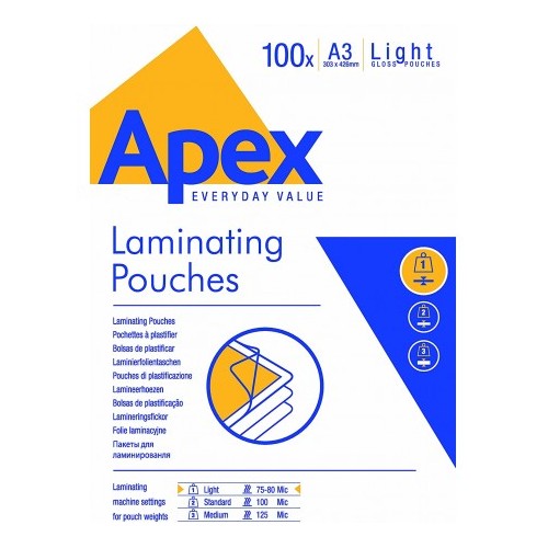 Scatola 100 Pouches per plastificare formato A3...