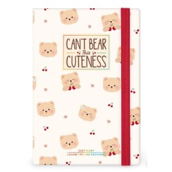 Agenda 12 Mesi Settimanale Fotografica Medium 2027 - Teddy Bear White