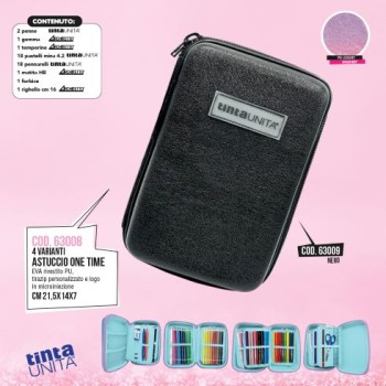 Astuccio One Time Nero Glitterato Tinta Unita Glamour